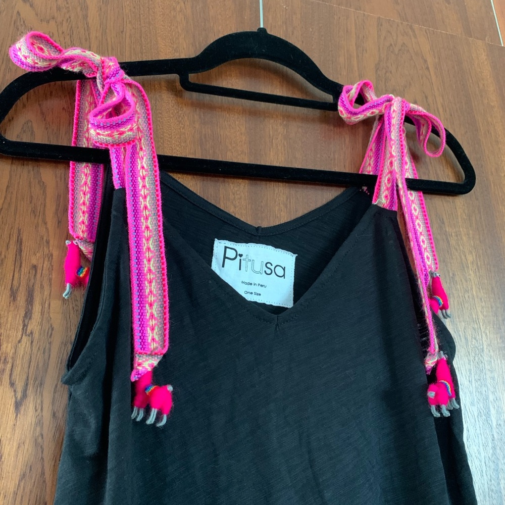 Pitusa Black Dress with Pink Accents - Picture 3 of 14
